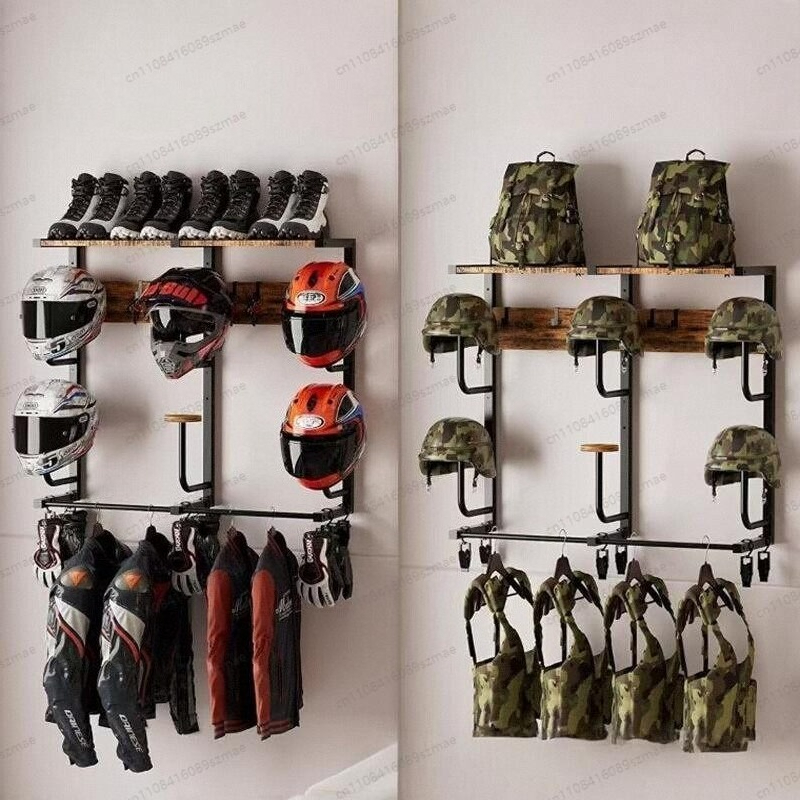 Wall-mounted helmet rack, mult - đánh giá và giá Motorcycle Gear Rack